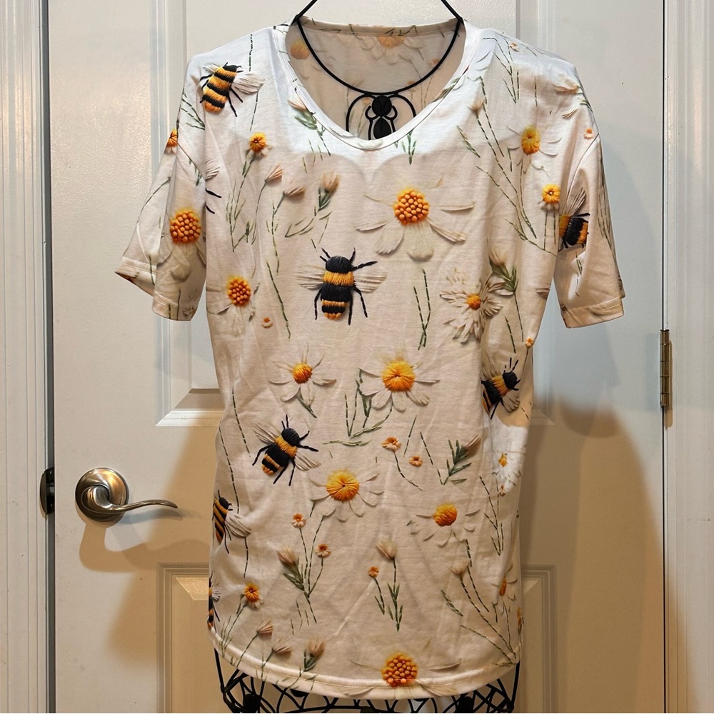 Bumble Bee & Flowers Soft Tee